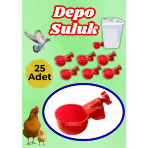 25 Adet Otomatik Tavuk Depo Suluğu Plastik Suluk Güvercin Bıldırcın Kaz Ördek Civciv Tavuk Suluğu