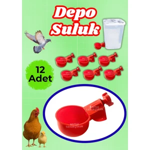 12 Adet Otomatik Tavuk Depo Suluğu Plastik Suluk Güvercin Bıldırcın Kaz Ördek Civciv Tavuk Suluğu