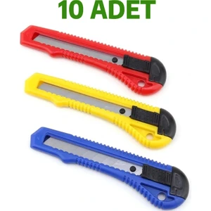 10 Adet Maket Bıçağı Büyük Boy Falçata Karışık Renk