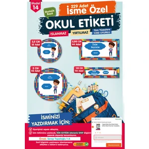 Tuğset Etiket Okul Etiketi Kalem Defter Etiketi Özel Isim Yazılabilen Etiket- Isim Etiketi