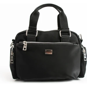 Kadın Çok Gözlü Siyah Saten Ayarlanbilir Çapraz Askılı El ve  Omuz Çantası S-1422