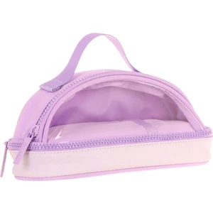 Crescent Taşıma Saplı Kız Çocuk Iki Gözlü Kalemlik - Mor, Şeffaf Cepli - K2732