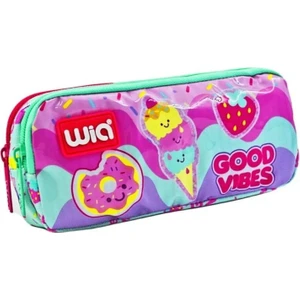 Pembe Dondurma Baskılı Kız Çocuk Kalemlik - Iki Bölmeli Kalem Çantası