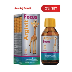 Focus Fosfotidilserin, L-Arjinin, Multivitamin ve Multimineral İçeren Sıvı 2’li Paket 150 ml - Portakal ve Vanilya Aromalı