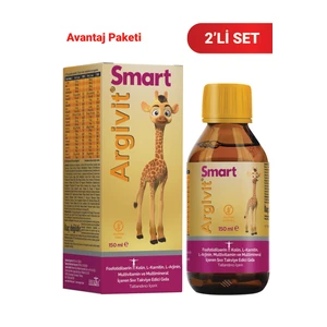 Smart (Fosfotidilserin, Kolin, L-Karnitin, L-Arjinin, Multivitamin, Multimineral) Şurup 150 ml 2’li Paket - Portakal ve Vanilya Aromalı