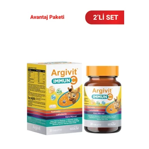 Immun C Tablet 2’li Paket ( Kara Mürver, C Vitamini, Çinko, Kuersetin, Laktoferrin, Üzüm ) 30 Tablet