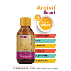 Smart (Fosfotidilserin, Kolin, L-Karnitin, L-Arjinin, Multivitamin, Multimineral) Şurup 150 ml - Portakal ve Vanilya Aromalı