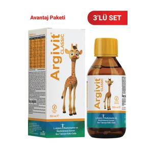 Classic L-Arjinin, Multivitamin ve Multimineral İçeren Sıvı 150 ml 3'lü Paket - Portakal ve Vanilya Aromalı