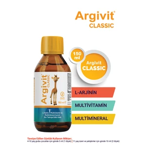 Classic L-Arjinin, Multivitamin ve Multimineral İçeren Sıvı 150 ml - Portakal ve Vanilya Aromalı
