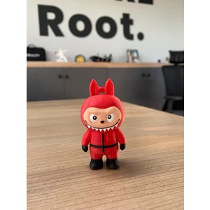 Labubu Squid Game Kıyafetli Minik Figür Kırmızı Labubu Halkalı