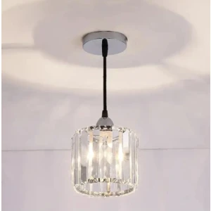 Sarkıt Tekli Gümüş Y-12 (Plaf.tesisat)Kristal Taşlı Avize