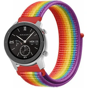 Amazfit Gtr 42MM Akıllı Saat Uyumlu Spor Kumaş Desenli Cırt Cırtlı Kordon Kayış