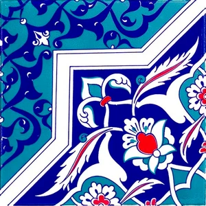 Armada Çini 20x20 Cm Ac 49 Türkmen Yıldız Desenli Kütahya Çini Karo