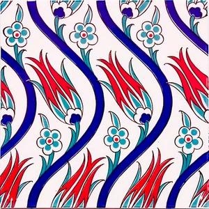 Armada Çini 20x20 Cm Ac 20 Sarmaşık Lale Desenli Çini Seramik Karo
