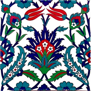 Armada Çini 20x20 Cm Ac 19 Laleli Desen Osmanlı Çini Seramik Karo
