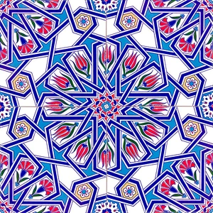 Armada Çini 20x20 Cm Ac 17 Geometrik Desenli Çini Seramik Karo