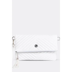 Kadın Clutch Portföy Çantası Uzun Askılı Beyaz
