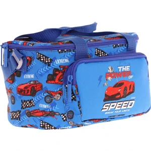 Kids Thermo Isı Yalıtımlı Erkek Çocuk Yarış Arabası Desenli Mavi Lacivert Beslenme Çantası L7268 (Iki Bölmeli)