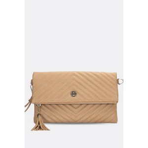 Kadın Clutch Portföy Çantası Uzun Askılı Vizon