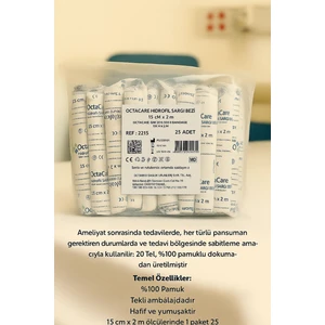 Hidrofil Sargı Bezi 15 cm x 2 M 25 Rulo (Adet) Deprem/sağlık Çantası /eczadolabı/ilk Yardım.
