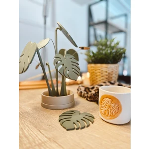 Monstera Bardak Altlığı / Deve Tabanı Bardak Altlığı / Dekoratif