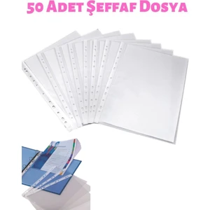 50 Adet A4 Şeffaf Dosya Föy Poşet Dosya