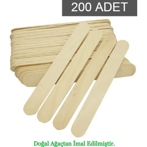 200 Adet Ahşap Büyük Geniş Dil Çubuğu Abeslang Dondurma Dil Basma Çubuğu