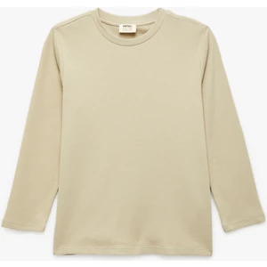 Bisiklet Yaka Pamuklu Basic Uzun Kollu Tişört