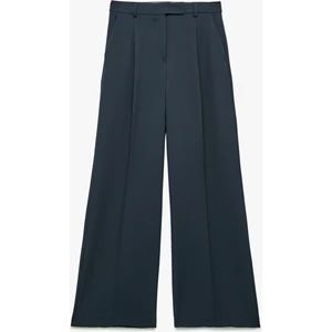 Cepli Pile Detaylı Yüksek Bel Palazzo Kumaş Pantolon