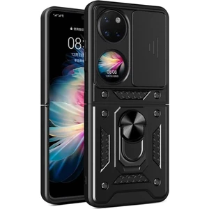 Huawei P50 Pocket Kılıf Kamera Korumalı Sürgülü Yüzüklü Armor Military Tank