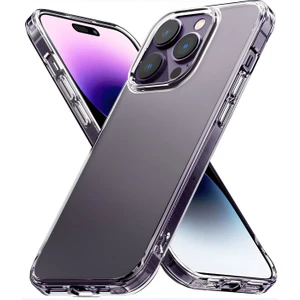 Apple iPhone 14 Pro Max Kılıf Şeffaf Renksiz Esnek Silikon Kapak