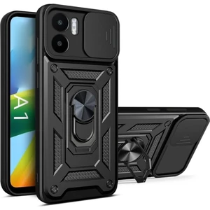 Xiaomi Redmi A1 Kılıf Kamera Korumalı Sürgülü Yüzüklü Armor Military Tank Koruyucu Kapak