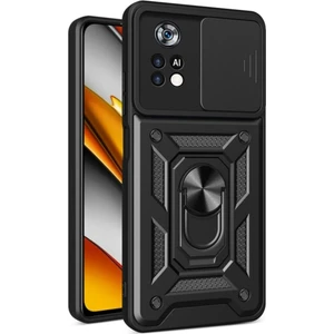 Xiaomi Redmi Note 12 Pro Kılıf Kamera Korumalı Sürgülü Yüzüklü Armor Military Tank Darbe Emici Kapak