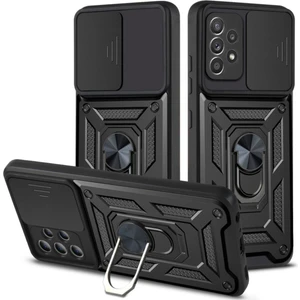 A32 4g Uyumlu Kılıf Kamera Korumalı Sürgülü Yüzüklü Armor Military Tank Zırh