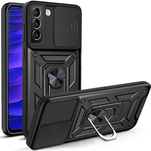 Samsung Galaxy S22 Plus Uyumlu Kılıf Kamera Korumalı Sürgülü Yüzüklü Armor Military Tank Zırhlı