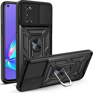 Oppo A55 4g Kılıf Kamera Korumalı Sürgülü Yüzüklü Armor Military Tank Koruyucu Kapak
