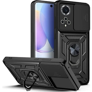 Huawei Nova Y70 Kılıf Kamera Korumalı Sürgülü Yüzüklü Armor Military Tank Koruyucu Kapak