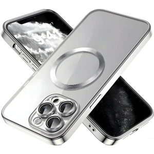 Apple iPhone 14 Pro Max Kılıf Logo Gösteren Parlak Kenarlı Kamera Lens Korumalı Şeffaf Omega Silikon Kapak