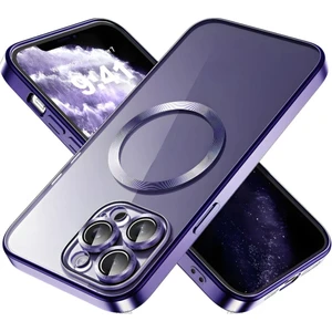 Apple iPhone 14 Pro Kılıf Logo Gösteren Parlak Kenarlı Kamera Lens Korumalı Şeffaf Omega Silikon Kapak