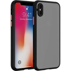 Apple iPhone XS MAX Kılıf Kamera Korumalı Mat Renkli Buzlu Hux Silikon Siyah