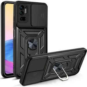 Xiaomi Poco M3/xiaomi Redmi 9t Uyumlu Kılıf Kamera Korumalı Sürgülü Yüzüklü Armor Military Tank Zırh