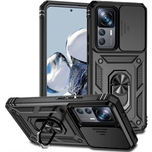 Xiaomi Mi 12T Kılıf Kamera Korumalı Sürgülü Yüzüklü Armor Military Tank