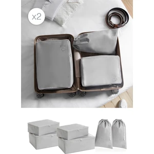 Ocean Home Textile 6 Adet Gri Valiz Düzenleyici Bavul Valiz İçi Organizer Set, Seyahat Hurcu