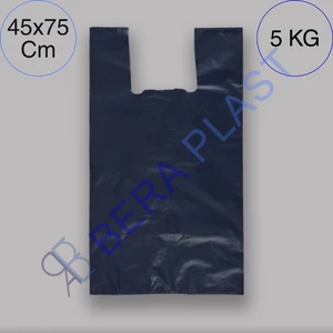 YSK Plastik 45X75 cm Siyah Atlet Poşet – Kalın, Kulplu Orta Küçük Boy Taşıma ve Çöp Torbası