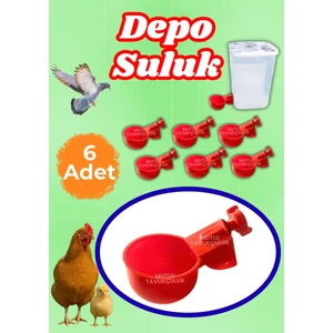 6 Adet Otomatik Tavuk Depo Suluğu Plastik Suluk Güvercin Bıldırcın Kaz Ördek Civciv Tavuk Suluğu