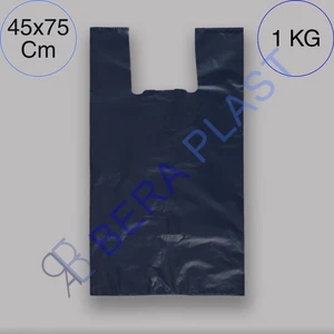 YSK Plastik 45X75 cm Siyah Atlet Poşet – Kalın, Kulplu Orta Küçük Boy Taşıma ve Çöp Torbası