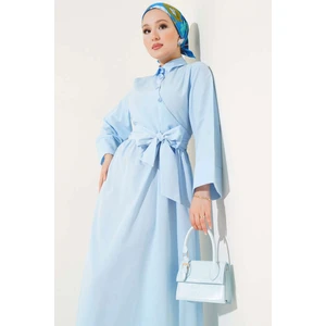 Fiyonk Detay Uzun Tesettür Elbise