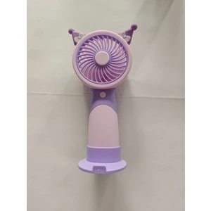 Mini El Fanı Şarjlı Telefon Tutuculu Figürlü 3 Kademeli Taşınabilir Vantilatör Masa El Tipi Serinletici Soğutucu