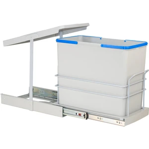 Gri 24 Litre Teleskopik Raylı Çöp Kovası (P-9156)