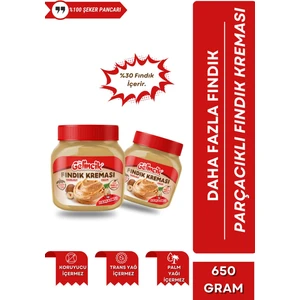 Kahvaltılık Sürülebilir Doğal Katkısız 650GR Özel Üretim Fındık Kreması Ekstra